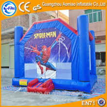 Alta calidad azul inflable hombre araña castillo inflable, castillo de salto para niños